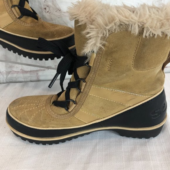 Sorel Women's 6 Suede Tivoli Li Tan Curry Insulated Winter Snow Boots - Picture 6 of 14